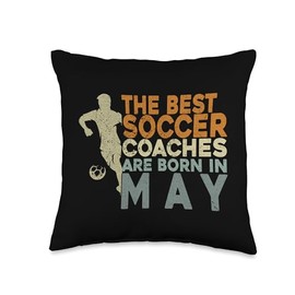 Soccer Coaching Men Training May Soccer Coach Birthday Throw Pillow