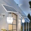 NICELAMPHK Solar Powered LED Post Light, Outdoor Garden Lamp with