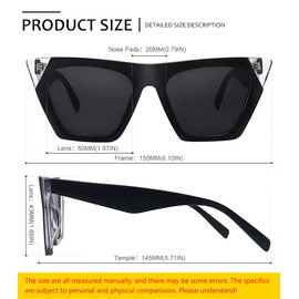 SHEEN KELLY Elegant Cat Eye Sunglasses with Polarized Lenses Retro Style for Men and Women, Clear Vision, UV400 Protection, C4