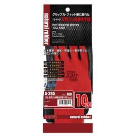 Otafuku Gloves Natural Rubber Back Gloves [13 Gauge Gloves: Polyester] A-385 Red M [Set of 10 Pairs]