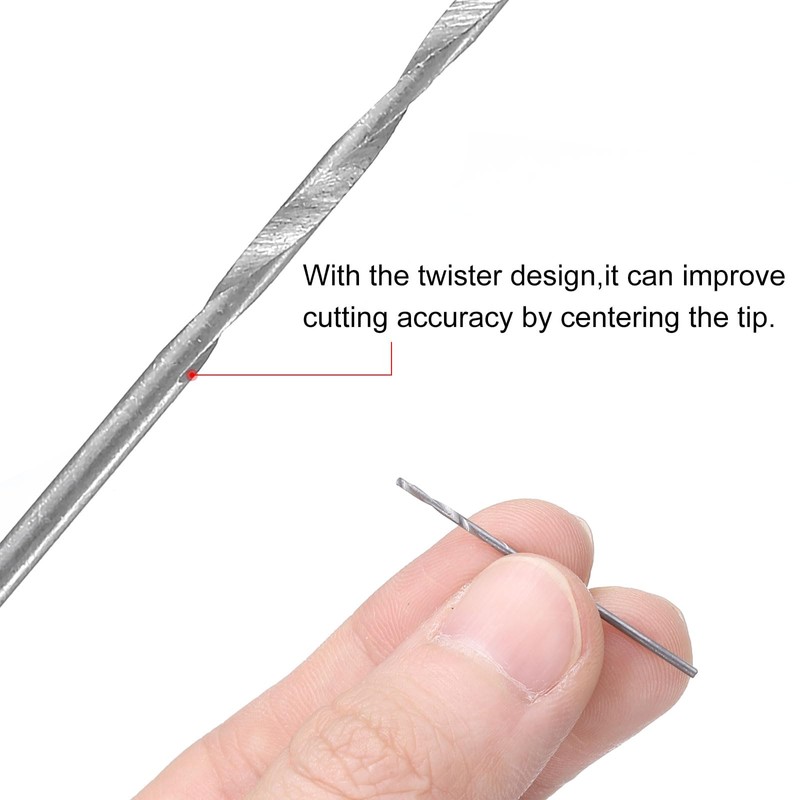 sourcing map 5Sets(100Pcs) 0.3-1.6mm Mini Twist Drill Bits, High-Speed Steel