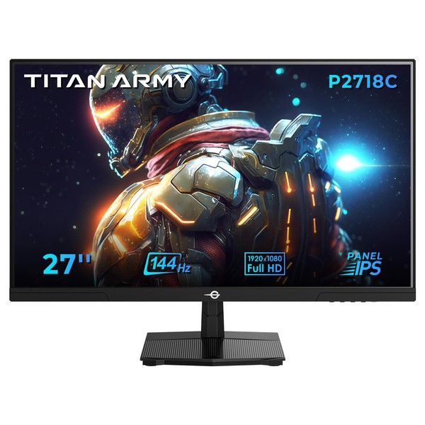 TITAN ARMY 27 Inch Computer Monitor, HDR 144Hz IPS Full