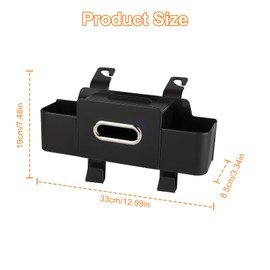 CMANLNYK Multifunctional Car Seat Back Hanging Storage Box - Vehicle Seat Back Storage Organizer, Car Seat Organizer with Cup Holder, Hook, and Tissue Holder