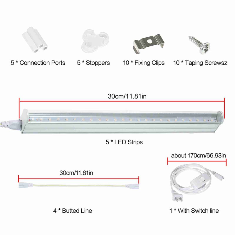 5pcs LED Plant Grow Tube 5W Low Power Consumption T5