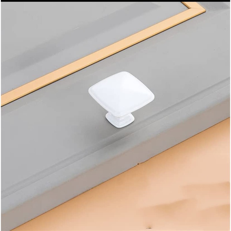 5PCS Mordern White Pull Knobs for Cabinet Dresser Drawers Mushroom