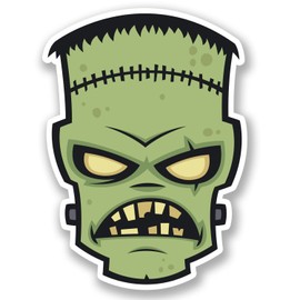2 x Zombie Vinyl Sticker Bike Laptop Car Bike Helmet Frankenstein Monster #4631 (7.3cm Wide x 10cm Tall)