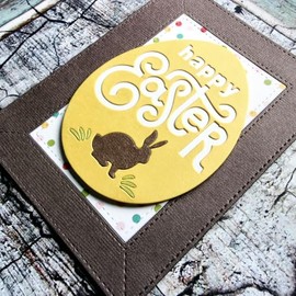 Happy Easter Bunny Dies, Letter Metal Cutting Dies Easter Eggs Die Cut,Rabbit Dies for DIY Scrapbooking Paper Photo Album Decor