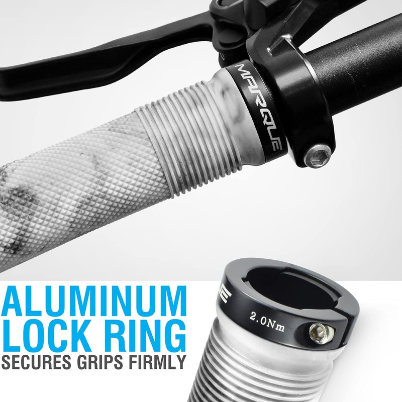 MARQUE Race Mountain Bike Handlebar Grips – Single Lock-On Ring