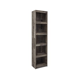 Signature Design by Ashley Derekson Rustic Pine Grain Finished Pier with 3 Adjustable Shelves, Multi Dark Gray