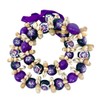 Utama Hawaiian Flower Kukui Nut Lei with Cowrie Shell (Purple)