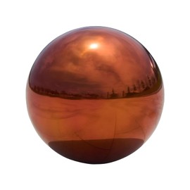 Koiugayk Stainless Steel Gazing Globe Mirror Ball, Decorative Gazing Balls for Garden, Reflective Smooth Garden Ball Sphere for Outdoor Yard Decoration (Orange, Dia: 8 inch)