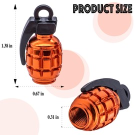 MEAJOO 4PCS Tire Valve Stem Caps, Aluminium Alloy Tire Valve Stem Covers Universal Car Wheel Tire Valve Caps for Cars, Trucks, SUV, Motorcycles, Bike and Bicycles (Orange)