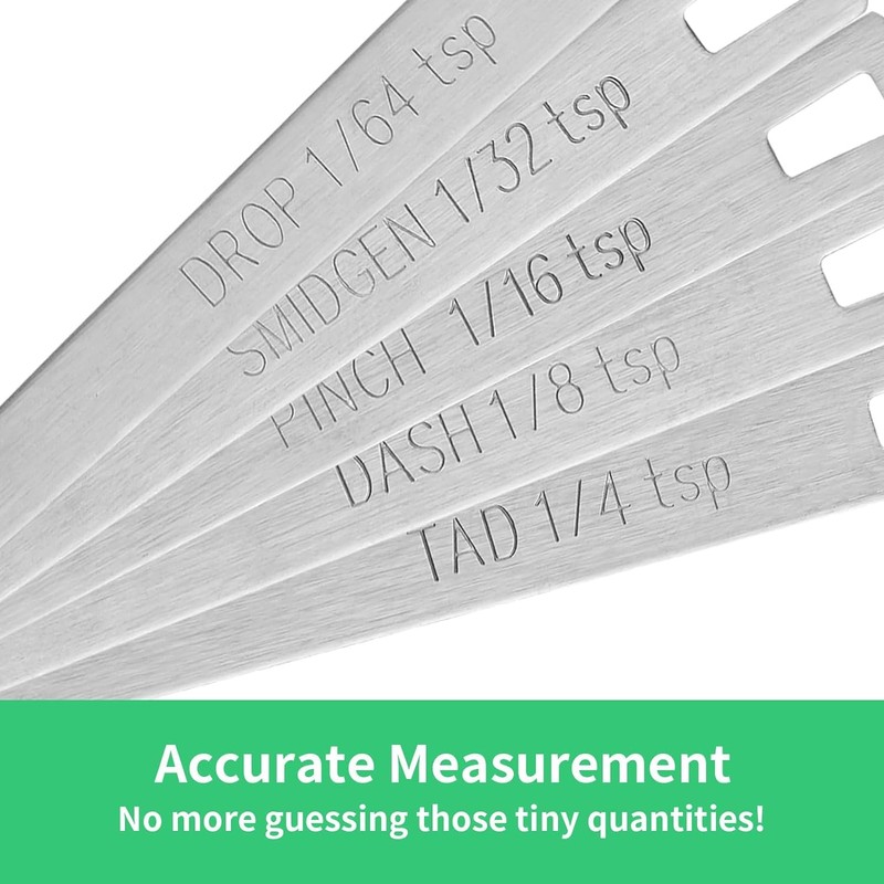 KIPTVO 5PCS Mini Measuring Spoons Set Stainless Small Teaspoon Micro