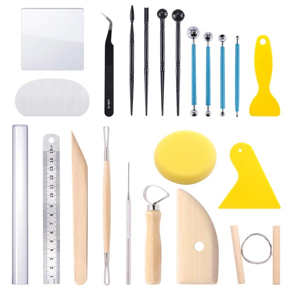 Swpeet 22Pcs Modeling Clay Sculpting Tools Kits, Ball Stylus Tool,