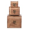 Brandsseller Set of 3 Chest Storage Boxes Decorative Wooden Crates