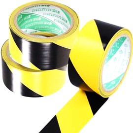 dilib Tiger Tape, Tiger Tape, Safety Tape, PVC Warning Tape, Warning Tape, Yellow/Black, Danger Display, Parking Prohibited, Outdoor (1.9 x 66.9 ft (48 x 17 m), Set of 3