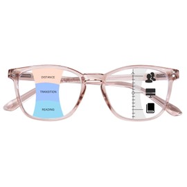 ZESAKER Progressive Multifocus Reading Glasses Women Men Blue Light Blocking Computer Readers Spring Hinges Eyeglasses(Light Brown, 1.5)