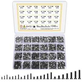 Vwoqiy 1240 Small Screws for Glasses Screws, Micro Repair Screws, Tiny Flat Head Countersunk Screws, Mini Electronic Screws, Machine Screws Bolts for Watch Spectacle Screws