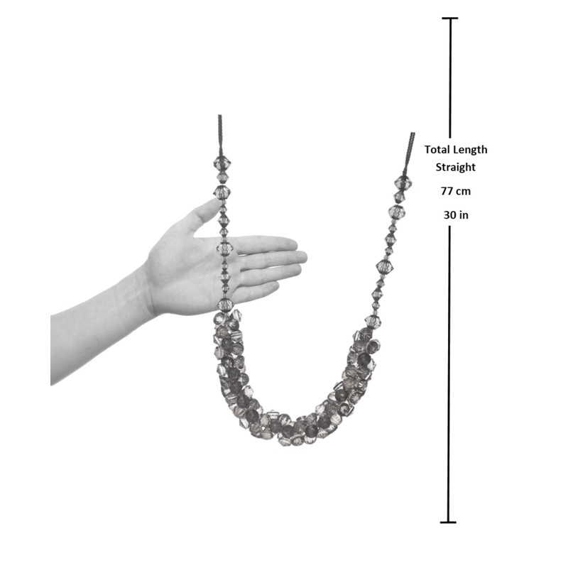 Swish Vetrobello Crystal effect faceted Beaded tieback, Charcoal