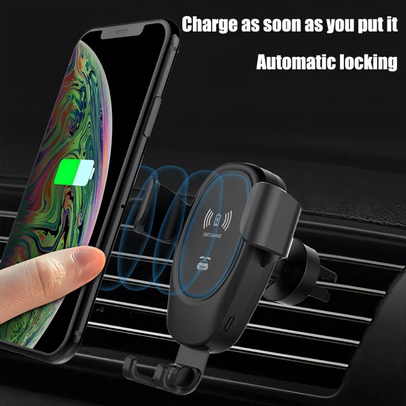 Ele-Gate Cargador Inalámbrico Carga Rápida De 10w Con Soporte Auto