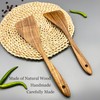 2Pcs Wooden Spatulas for Cooking 12.5 Inch Long Handle Kitchen