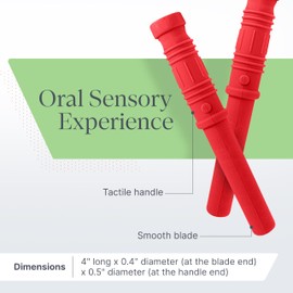 ARK Bite Saber, Chew Necklaces for Sensory Kids and Adults, Oral Fidget for Autism, ADHD, SPD, Anxiety, Medical-Grade Sensory Chew Necklace, Standard, Softest, Red