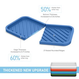 EG-SIPRO Silicone Sponge Holder, Large 10" Kitchen Sink Organizer Tray, Sponge Caddy Dish Soap for Scrubber, Soap Dispenser, Scouring Pad