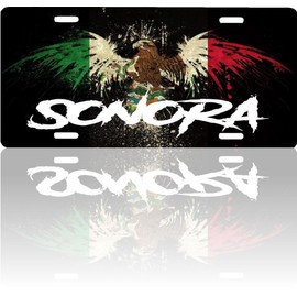 Sonora Mexico Aluminum Vanity Novelty Plate Placa, 6" x 12", Souvenir, Decorative Tourist Gift Sign