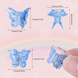 Pinzas para el cabello con mariposa, 50 piezas de mini pinzas para el cabello, accesorios para el cabello para mujeres y niñas con caja empaquetada, 14 colores brillantes de caramelo
