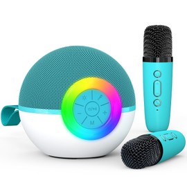 Heroange Karaoke Microphone Machine Toys for Kids Adults, Mini Portable Bluetooth Speaker with 2 Wireless Mics, Christmas Birthday Gifts for Boys Girls Ages 3 4 5 6 7 8 9 10 11 12+Year Old Green