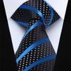 HISDERN Extra Long Striped Tie Handkerchief Men's Necktie & Pocket
