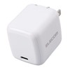 Elecom EC-AC8565WH Charger, 65 W, USB PD Compatible, Small, Type-C