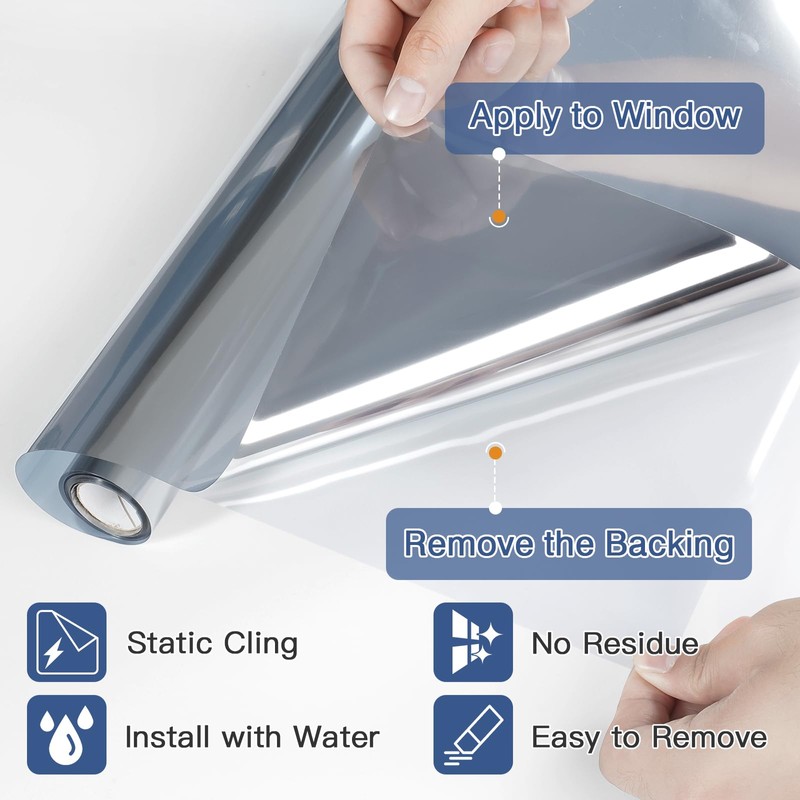 Haton Window Privacy Film One Way Window Tint for Home,