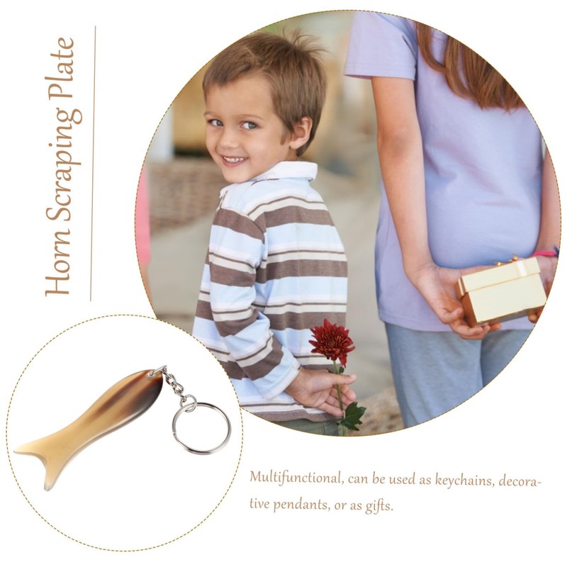 FOMIYES 3pcs Fish-shaped Guasha Board Keychain Design Smooth Scraping Massage