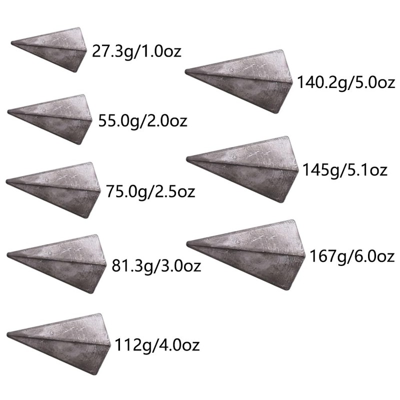 Fishing Weight Sinker, 5 Pieces Pyramid Weights Set, Tackle Accessory