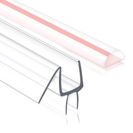 EAISMON Frameless Shower Door Seal Strip 2 Pack x 39 Inch MD Glass Shower Door Bottom Seal Strip for 3/8" Glass Shower Door Sweep, Ultra-Clear Polycarbonate Stop Shower Leaks Create A Water Barrier