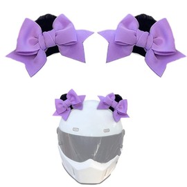 1 pair cute motorcycle helmet ears, motorcycle helmet decoration, three-dimensional bow cat ears with fastener, plush cat ear shape helmet decoration, removable helmet jewellery, rose red