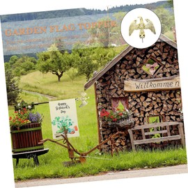 Kisangel Eagle Flagpole Topper Ornament Decorative Flag Pole Head for Garden Classic Eagle Design Multi Use Replacement Cap for Standard Flag Poles Visual Enjoyment