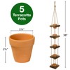 EXCELLO GLOBAL PRODUCTS Rustic 5-Tier Wooden Hanging Planter with Distressed