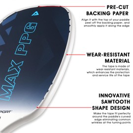 LITIAN AMA SPORT Pickleball Paddle Protection Tape - Paddle Head Edge Guard - Racket Edge Protection Tape - Perfectly Curved Fit - No Wrinkling - Multiple Colors Available