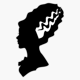 Bride Of Frankenstein Victorian Silhouette Bumper Sticker Window Vinyl Decal 5"