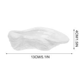 Hemoton 2pcs Ottoman Tray Ceramic Sauce Plate Oyster Shells Shape Condiment Tray Ceramic Exquisite Oyster Plates Decorative Soy Plate Ceramic Tasting Dishes Crawfish Trays Fruit Tray Oyster Bakers