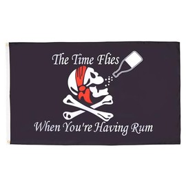 AZ FLAG Pirate Rum Flag 5ft x 3ft (150cm x 90cm) Skull Flag 3ft x 5ft Lightweight Polyester