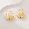 Chunky Big Fin Drop Earrings for Women 14k Gold Plated