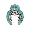 Emulily Western Turquoise Squash blossom Adjustable Cuff Ring