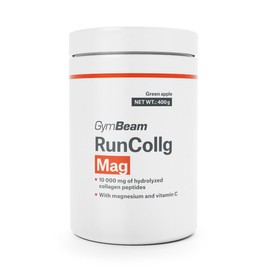 GymBeam RunCollg Mag with Vitamin C - Hydrolysed Collagen Peptides, Magnesium, Support for Normal Collagen Production, Immune Function, Nervous System & Psyche (400 g, Green Apple)