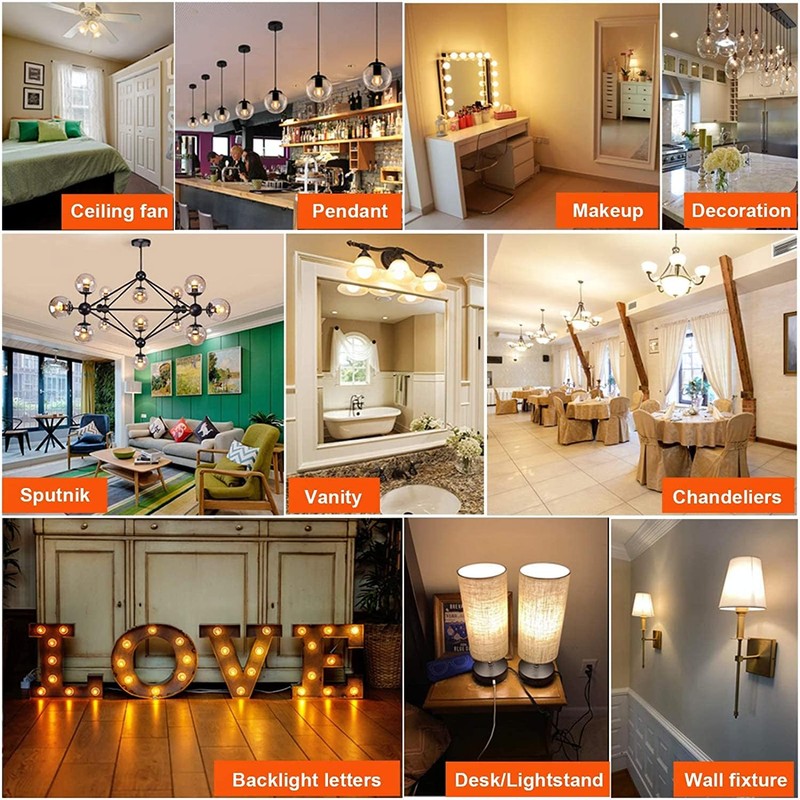 LEOOLS E26 Vintage Edison Bulbs 6W Dimmable LED Bulbs 2700K