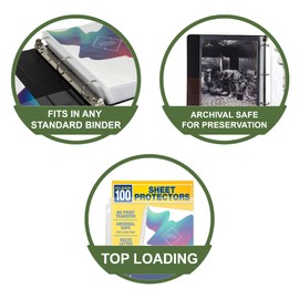 Samsill 50 Pack Heavy Duty Sheet Protectors, Crystal Clear, 8.5x11 Inch Page Protectors for 3 Ring Binder, Letter Size Protectors with Reinforced Holes, Clear Protector, Top Loading, Acid Free