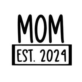 Mom Est 2024 Iron On Decal, Mom Tshirt Decal, New Mom Shirt Transfer, DIY Craft, HTV Graphic Iron On Saying, Patch, Iron-On Almost anything (Black)