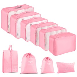 10 pcs Packing Cubes for Suitcases, Travel Organiser Packing Bags for Clothes Shoes Toiletries Travel Luggage Organizers Storage Bags